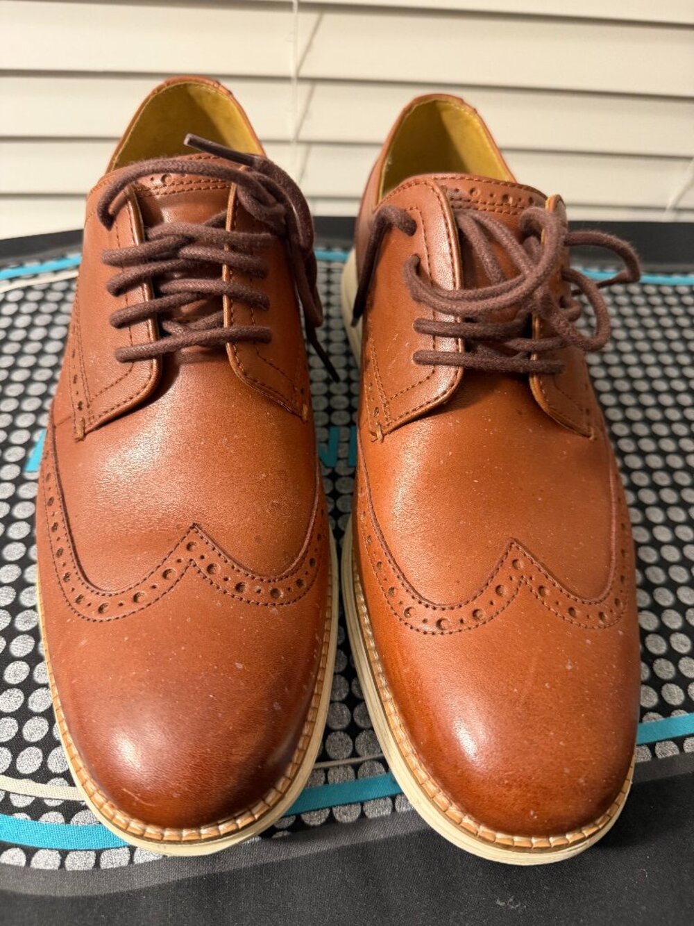 Cole Haan ZERØGRAND Wingtip Oxf British Tan C14493 Men's 8.5 – Worn Once + Box